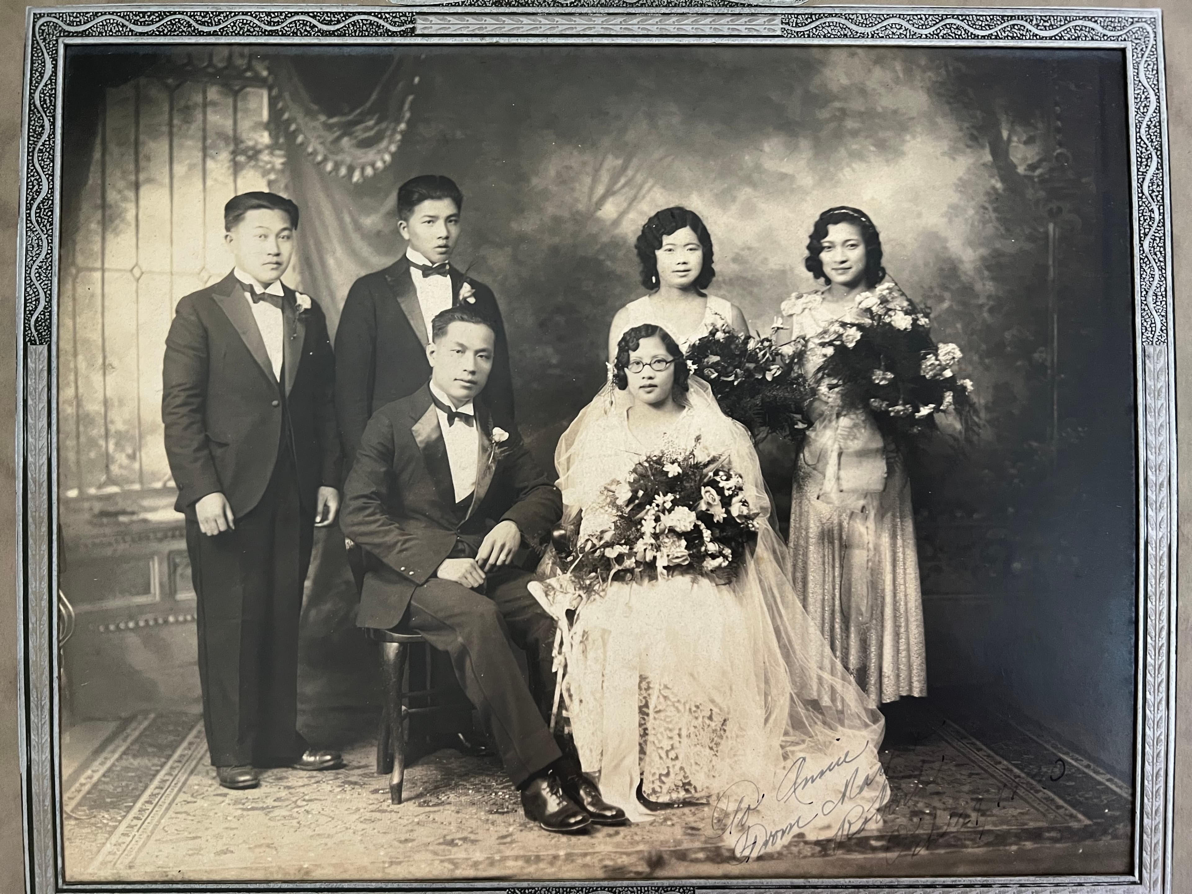 my mother’s parents’ wedding photo by Yucho Chow if you want to add the words “ whose parents were married in Vancouver” after the phrase “ a native Vancouverite”