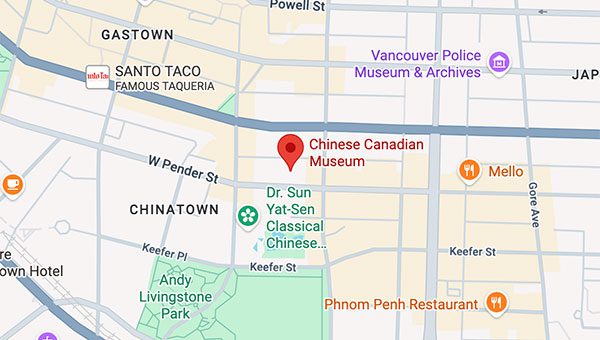 Chinese Canadian Museum Map